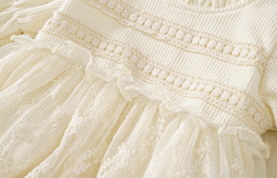 Cream Lace Bodysuit Dress