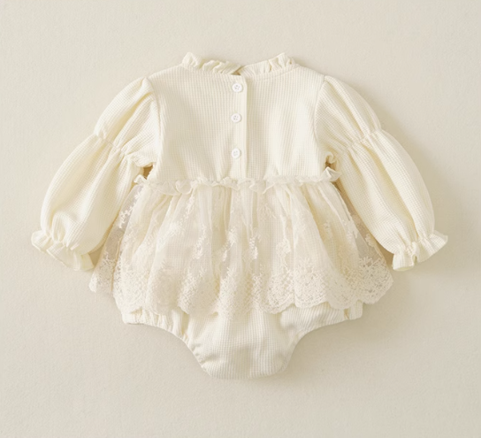 Cream Lace Bodysuit Dress